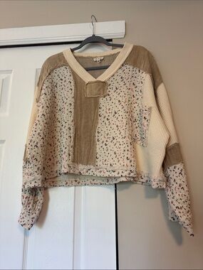 POL Textured Knit Top in Cream